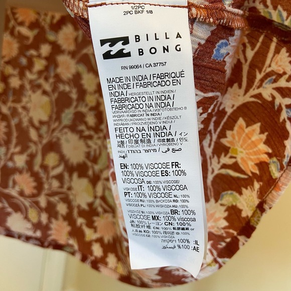 Billabong Spring Romance Tropical Floral Mini Dress - Picture 12 of 12